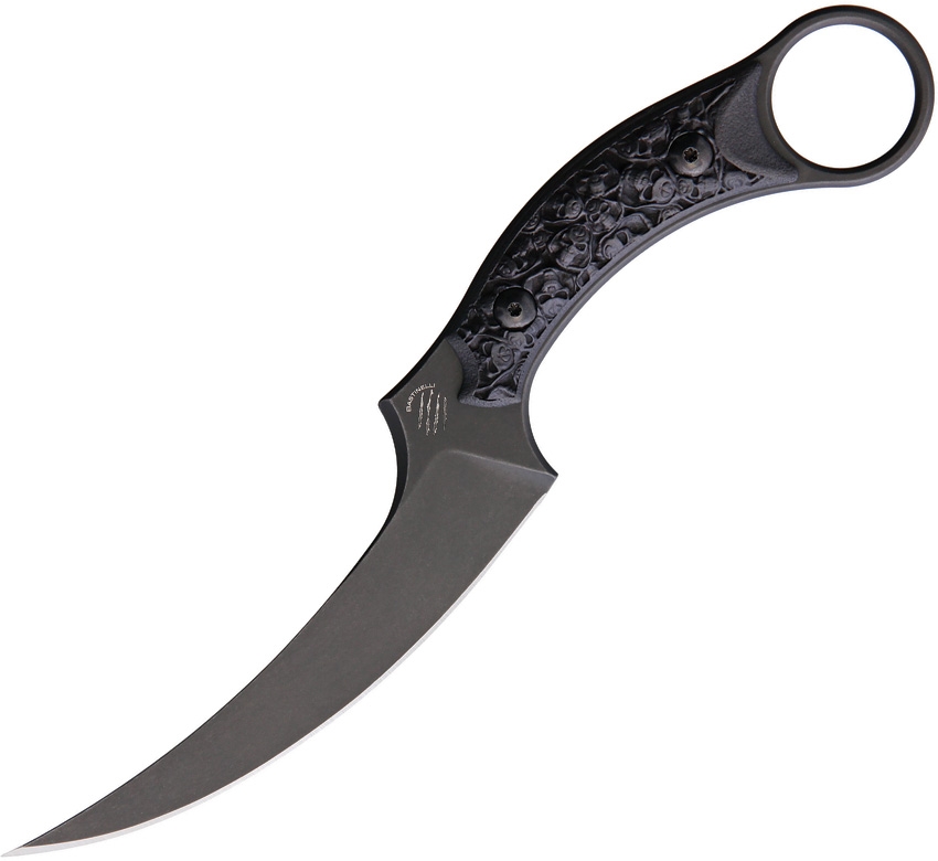deea97bb-7d81-4595-aab5-309b3b7aa953_BAS206Z_1.jpg Bastinelli Creations - BAS206Z - Mako - Fixed Blade Knife - N690 Coated Full Tang - Sculpted Skull - Black Bronze - Image 1