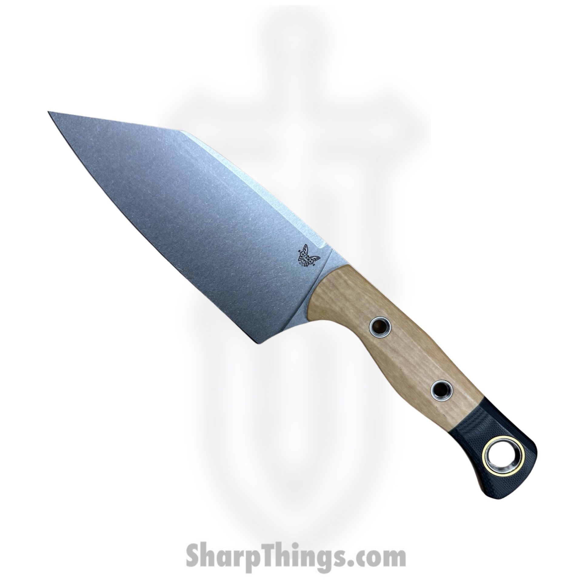 def14449-4df3-41d4-80b9-682badf38747_4010-02_1.jpeg Benchmade - 4010-02 - Station Knife - Fixed Blade Knife - CPM-154 Stonewash Clip Point - Richlite - Tan, Black - Image 1