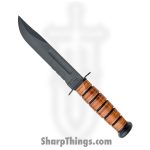 Ka-Bar - KA1218 - USMC Fighter - Fixed Blade Knife - 1095 Cro-Van Coated Clip Point - Leather - Brown