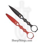 Benchmade - 176BK-COMBO - SOCP Dagger and Trainer Combo - Fixed Blade Knife - 440C SS Coated Dagger - Skeletonized - Black Red