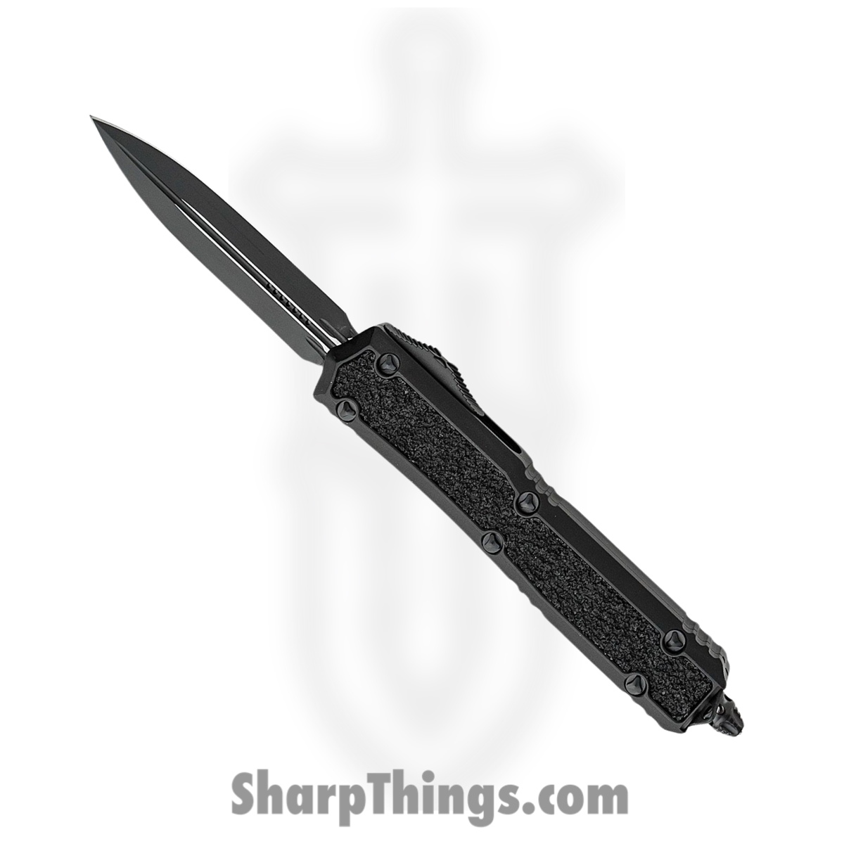 df51ac12-0fd4-4d54-9b3a-c598cfe56c9b_206-1TS_1.jpg Microtech - 206-1TS - Makora I 2021 D/E Tactical - OTF Auto - Black Dagger - Aluminum with Black Traction Inserts - Black - Image 1