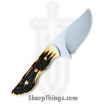 Cave Blades - CB-Sam-RC-SW-BN - Samaritan - Fixed Blade Knife - CPM 154 Blasted Recurve - Bone - White/Black/Orange