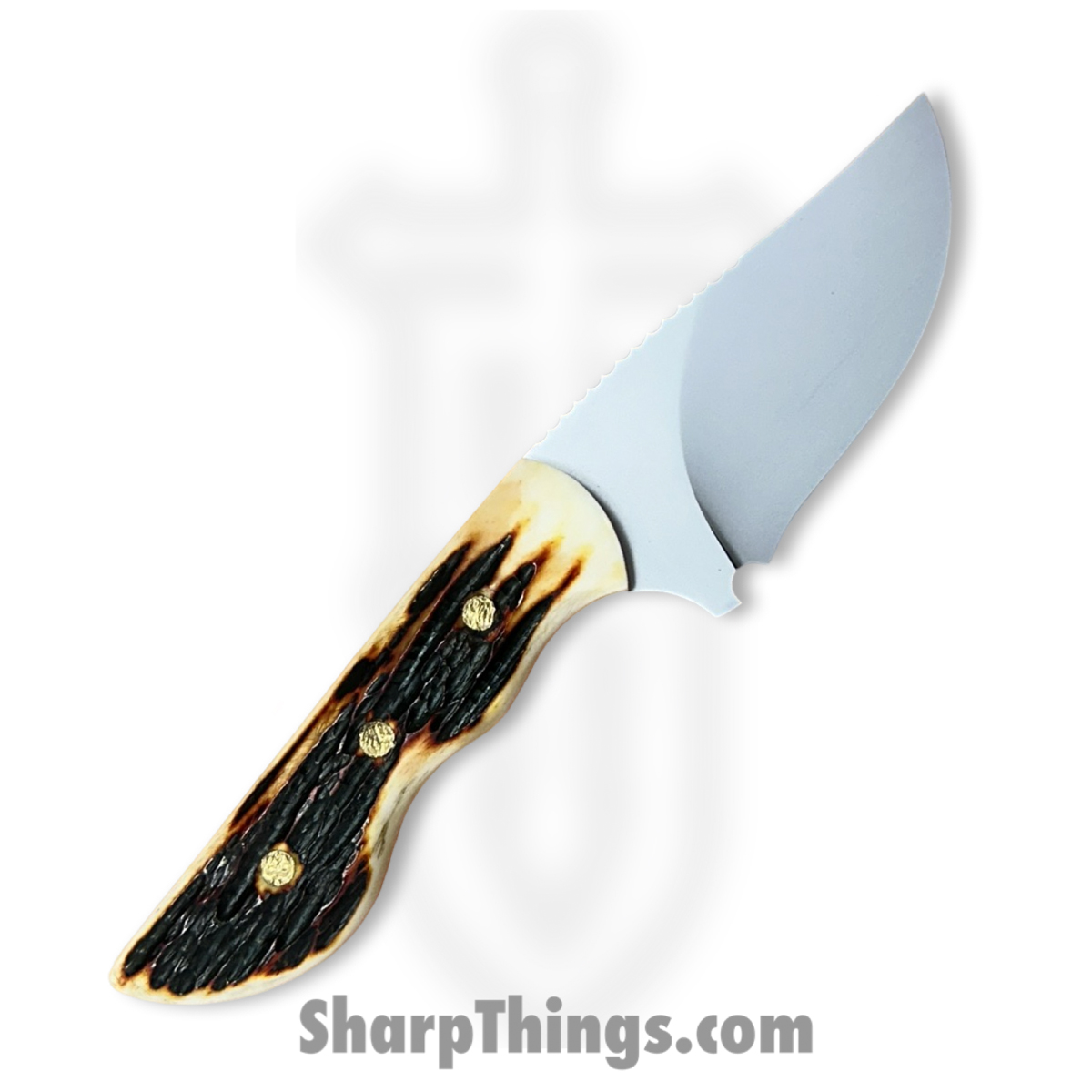 df989327-b425-40f5-b87a-e32bdd5c5001_CB-Sam-RC-SW-BN_1.jpg Cave Blades - CB-Sam-RC-SW-BN - Samaritan - Fixed Blade Knife - CPM 154 Blasted Recurve - Bone - White/Black/Orange - Image 1