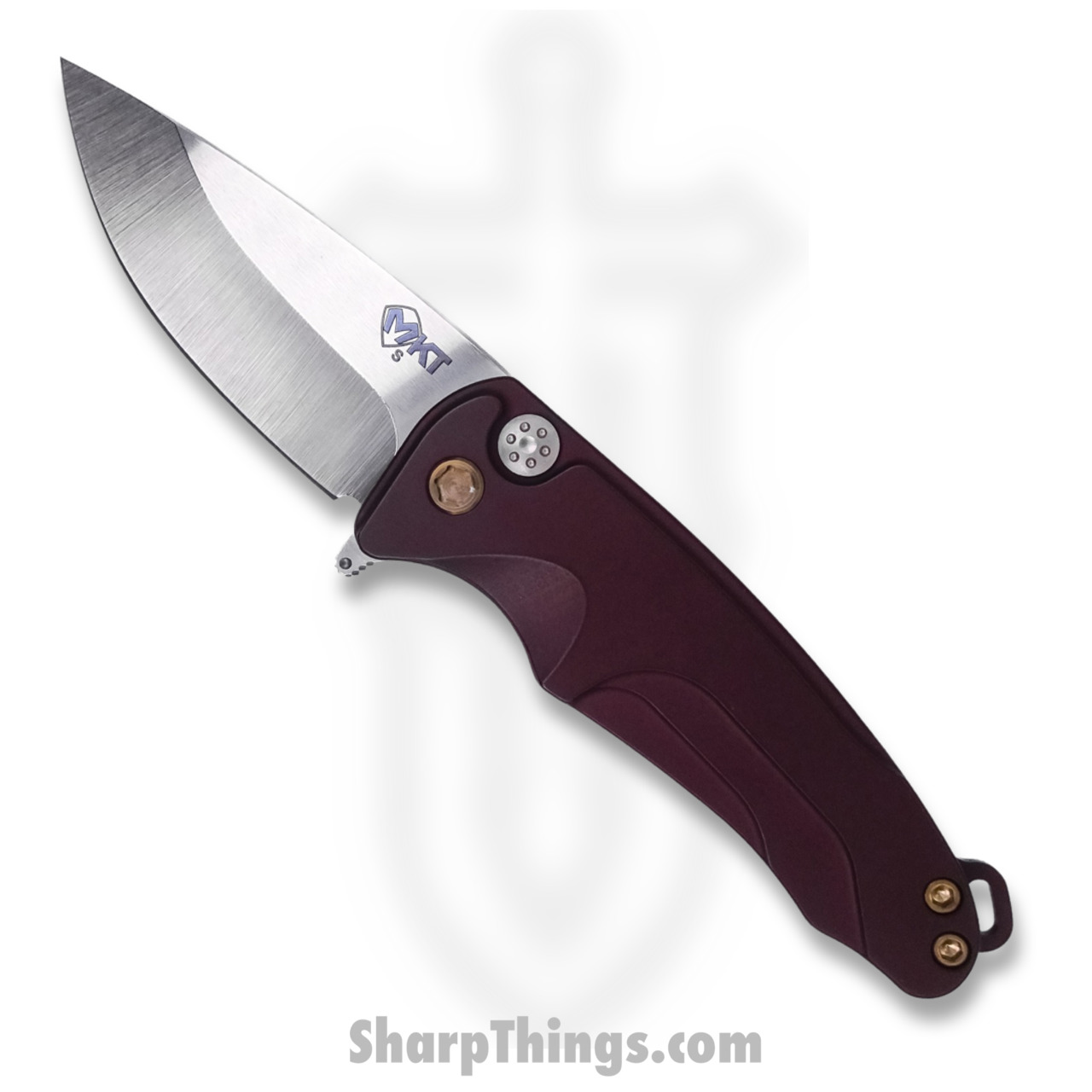 dfe4fa45-ec83-41b9-a026-32192d40f57e_MK039STQ-41AR-T1C1-Q4_1.jpg Medford Knife - MK039STQ-41AR-T1C1-Q4 - Smooth Criminal Button Lock Folder - Tumbled S35VN - Red - Image 1