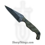 Stroup Knives - MINI-ODG-G10 - Mini - Fixed Blade Knife - 1095 HC Acid Wash Wharncliffe - G10 - OD Green