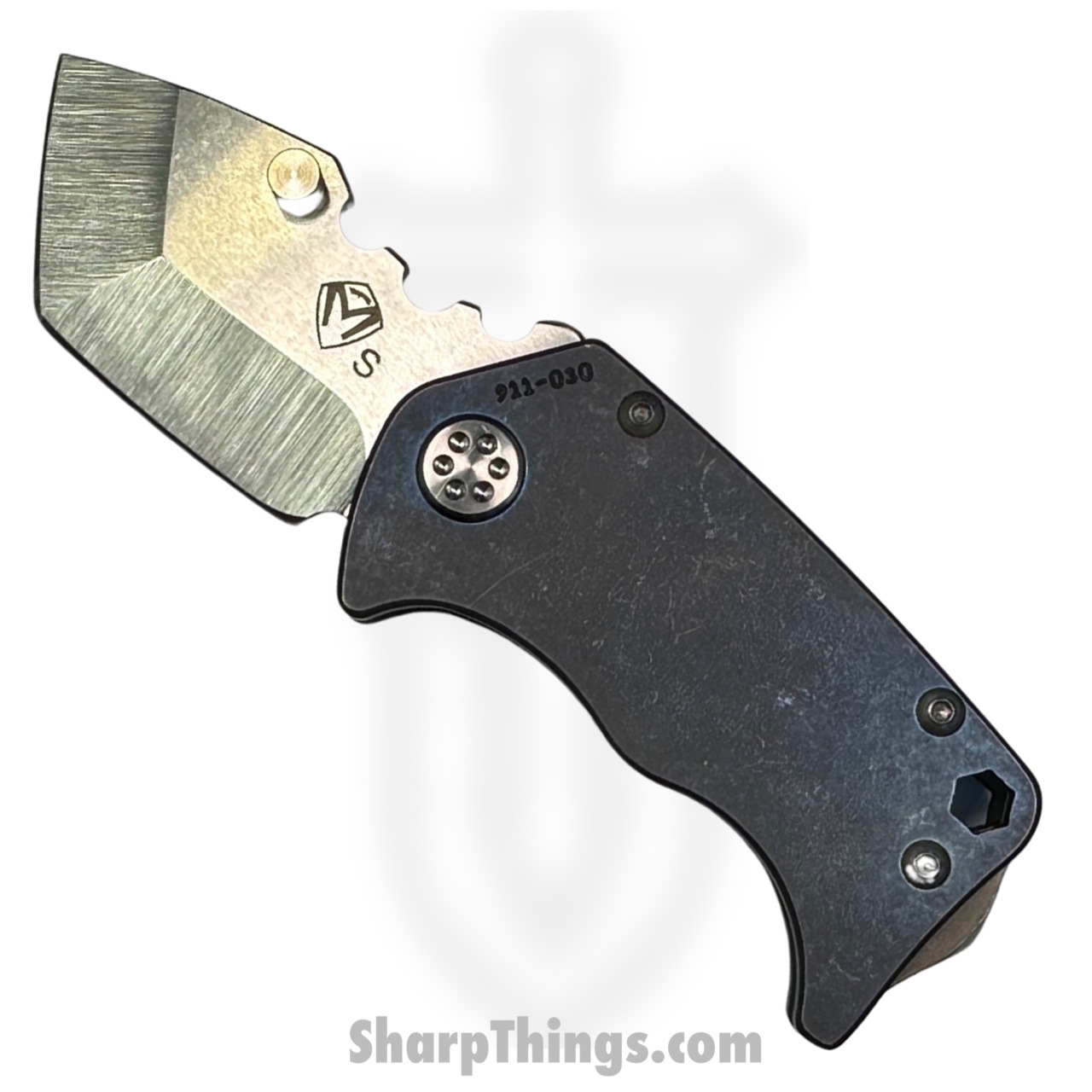 e0222eec-8ba7-4114-81f5-8b90c61e3e31_Pre-Owned-2_1.jpg Medford Knife - Pre Owned - MK010STT-37A2-TSCS-BP - Panzer - S35VN - Tum Tanto - Blue Ano - Image 1
