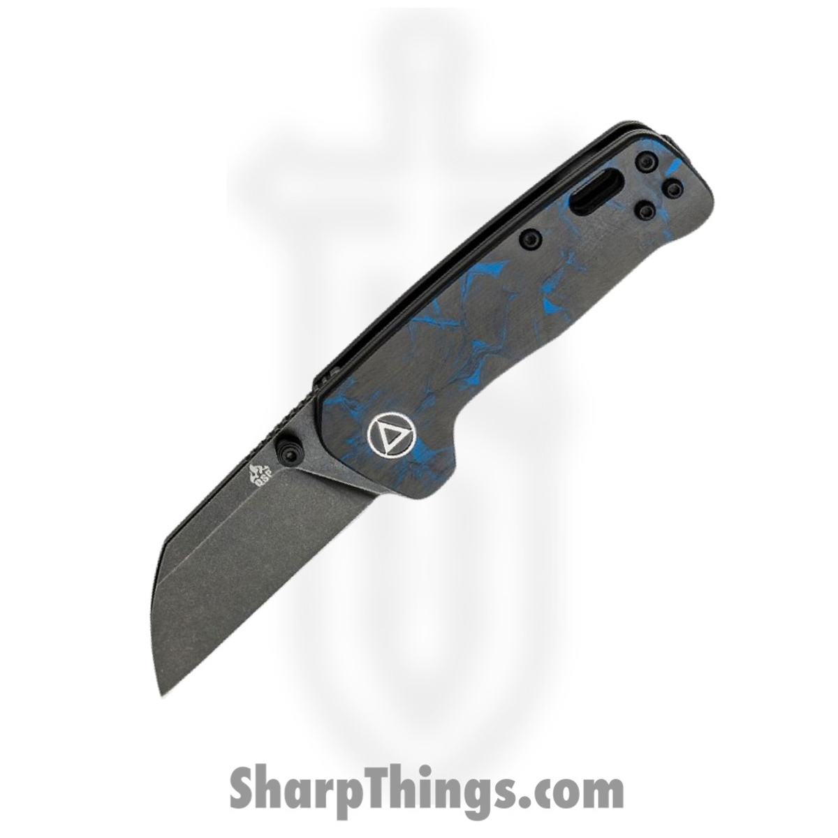 e0fdc2f1-1f58-4d7c-9e58-f6ae282100e5_qs130xs-d2_1.jpg QSP - QS130XSD2 - Mini Penguin - Folding Knife - 14C28N Coated Sheepsfoot - Carbon Fiber - Black/Blue - Image 1