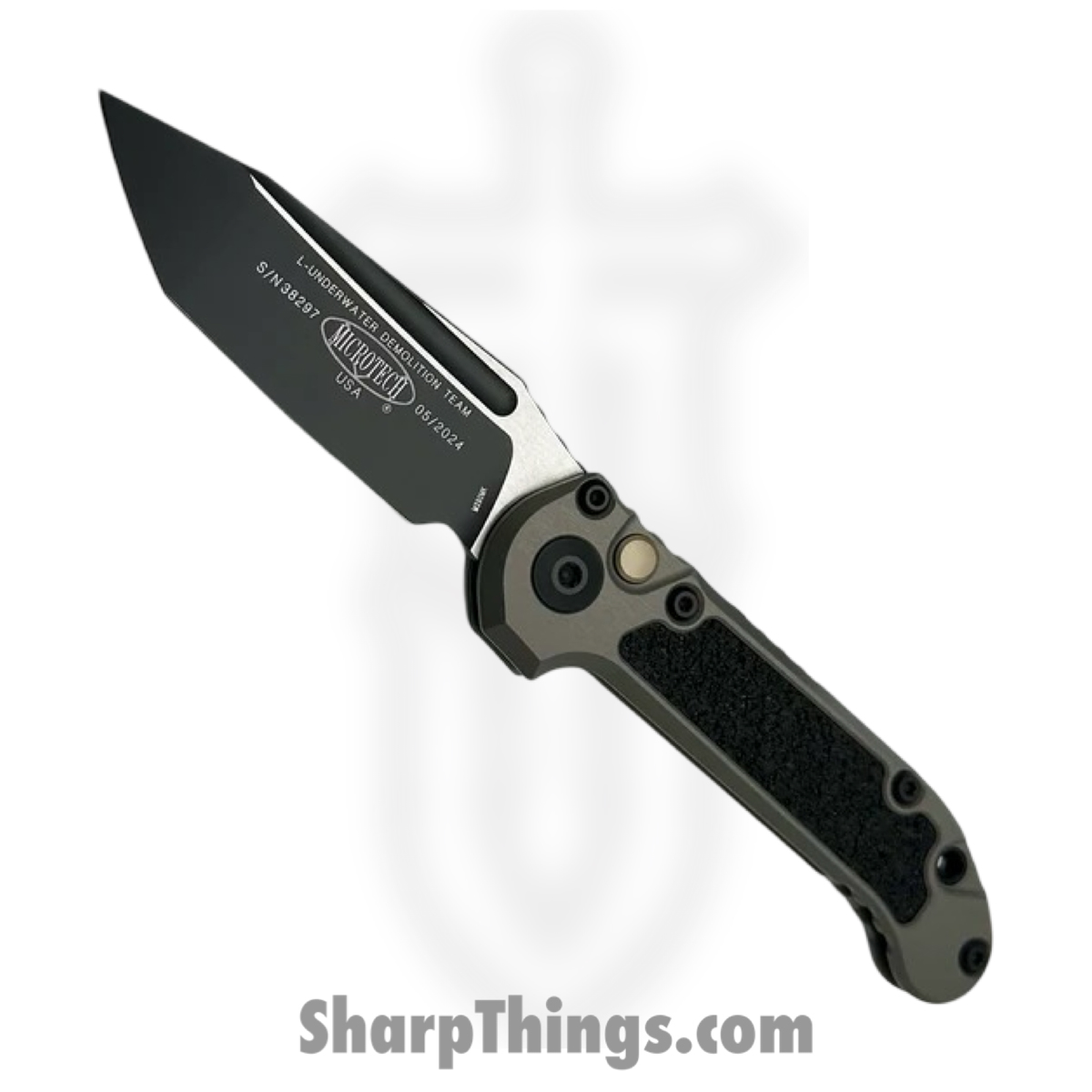 e10040c1-7651-4ad2-9760-1b0822cc110e_1136-1NC_1.jpg Microtech - 1136-1NC - L.U.D.T. Gen III - Automatic Knife - M390MK Coated Tanto - 6061-T6 Aluminum with Grip Tape Inlay - Natural - Image 1
