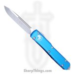 Microtech - 121-10APBL - Ultratech S/E Apocalyptic Drop Point Knife - Aluminum - Blue