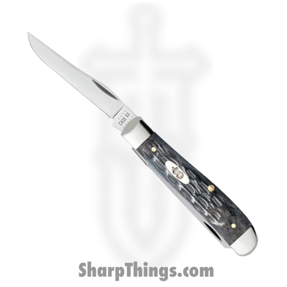e1ca4185-597a-4b93-96d8-268f70eeeebf_CA58414_1.jpg Case Cutlery - CA58414 - Mini Trapper - Folding Knife - Carbon Steel Polished Clip Spey - Crandall Jig Bone - Gray - Image 1