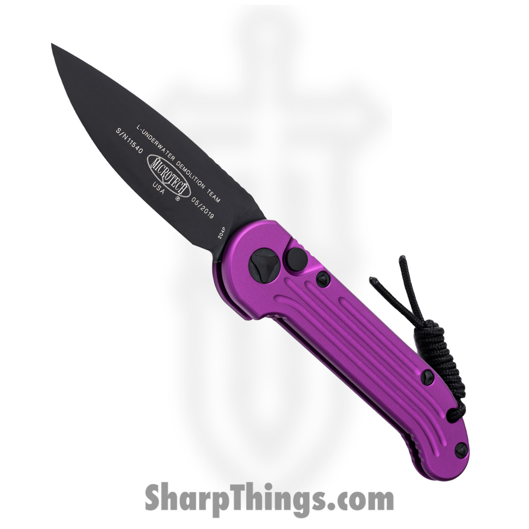 e1e064ae-302d-4ea1-9723-601c7c449967_135-1VI_1.jpg Microtech - 135-1VI - L.U.D.T. - Automatic Knife - Elmax Coated Drop Point - 6061-T6 Aluminum - Violet - Image 1