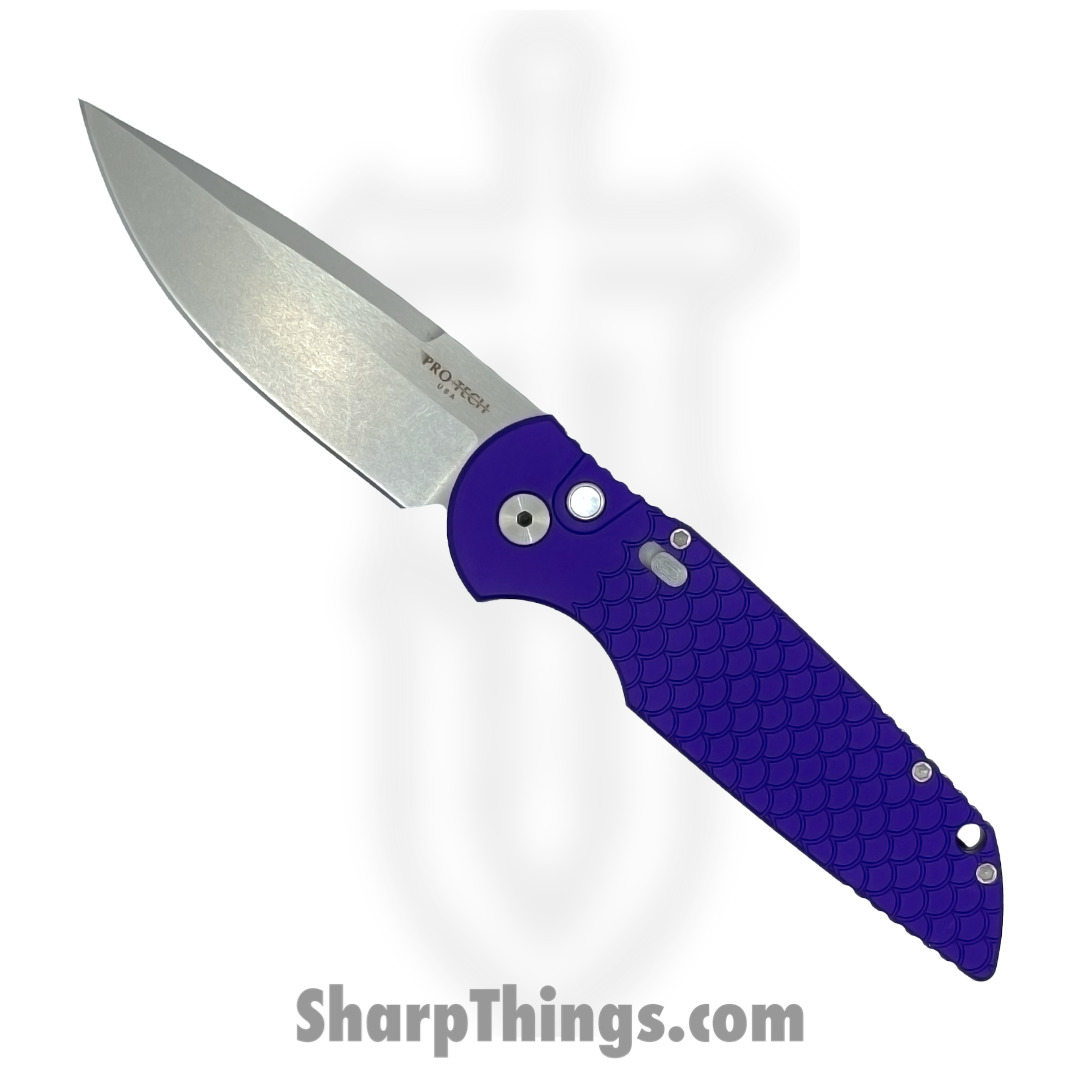 e2383482-5d23-48c2-b022-163cac7953af_TR-3-X1-LTD-PURPLE_1.jpg ProTech - TR-3 X1 LTD PURPLE - Tactical Response 3 - Automatic Knife - 154CM Stonewash Clip Point - Aluminum - Purple - Image 1