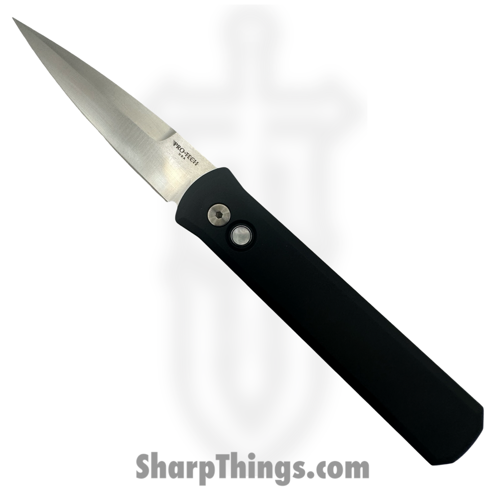 e275794b-a182-4c54-984e-b2b140fb9b0d_921-MOP_1.png ProTech - 921-MOP - Godfather - Automatic Knife - 154CM Satin Spear Point - 6061-T6 Aluminum - Black - Image 1