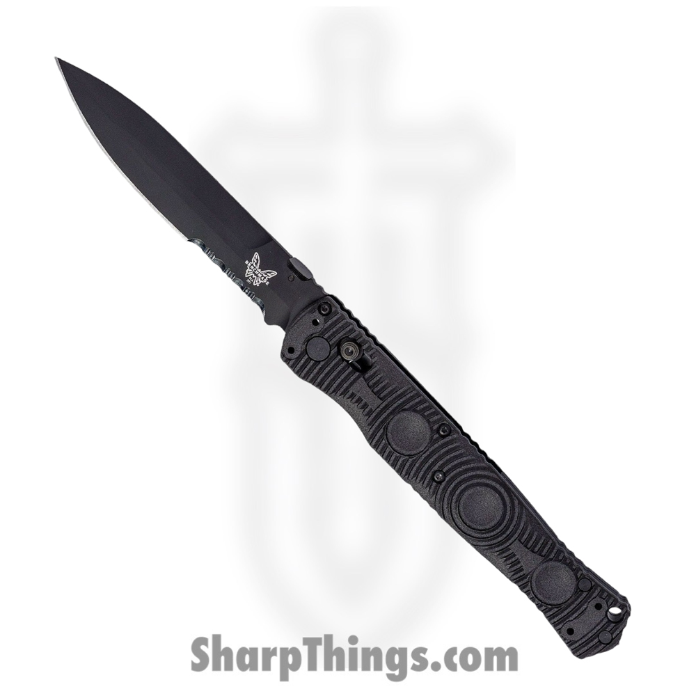 e2fbee12-667b-454b-a254-f0f768f1f253_391SBK_1.jpg Benchmade - 391SBK - SOCP Tactical - Folding Knife - D2 Coated Spear Point P/S - CF-Elite - Black - Image 1