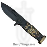 Medford Knife and Tool - 091924E - USMC FF - Folding Knife - S45VN Coated Drop Point - Titanium "Steampunk Octopus" - Black Bronze