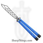 Benchmade - 99T - Necron Trainer - Balisong - 440C SS Stonewash Scimitar - G10 - Blue