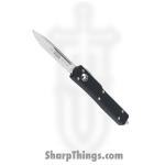 Microtech - 148-5 - UTX-70 - OTF Auto - Elmax, M390, 204P Satin Drop Point - 6061-T6 Aluminum - Black
