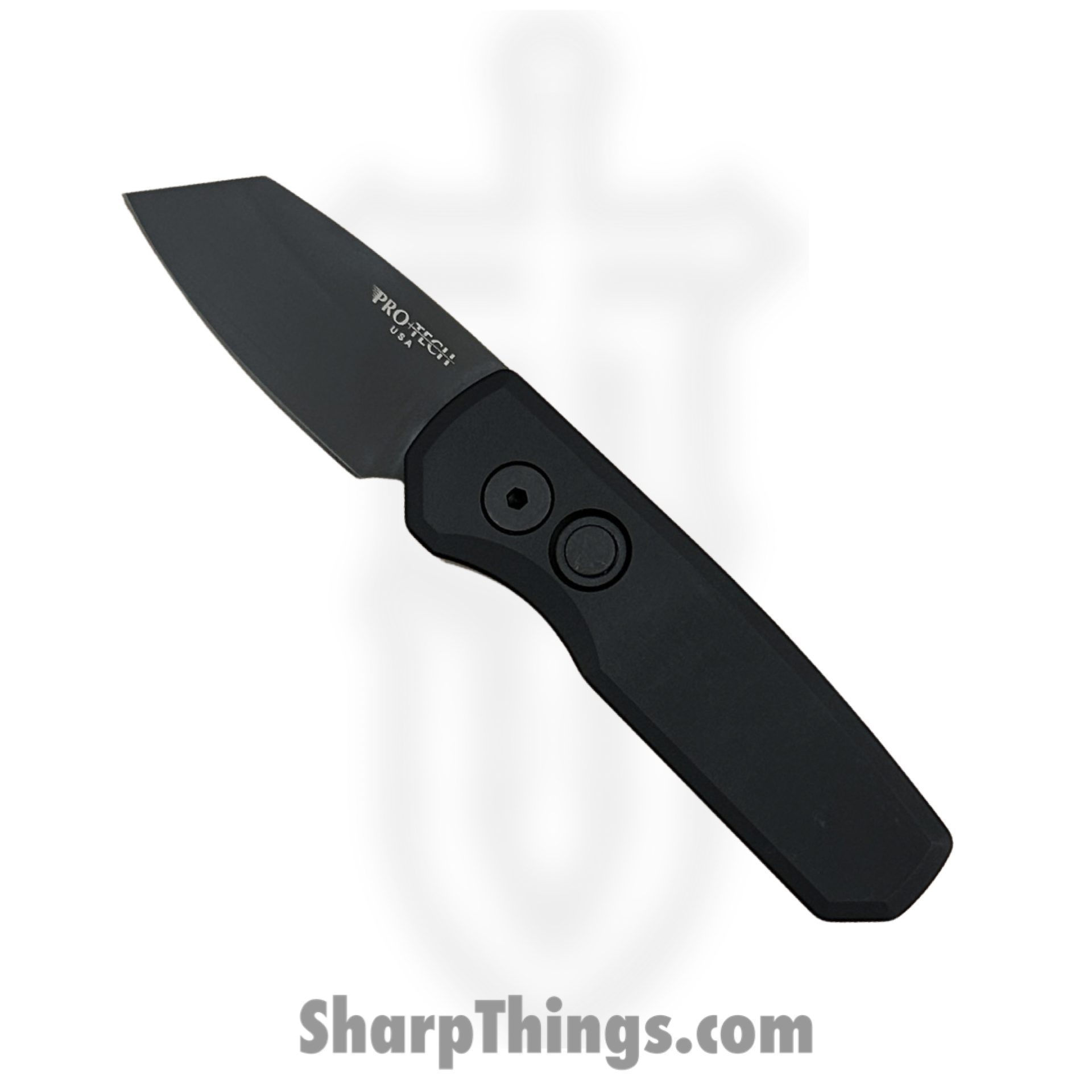 e35405f9-0a50-467d-8c75-930070fc6234_R5403_12.jpg ProTech - R5403 - Runt 5 - Automatic Knife - Magnacut Coated Reverse Tanto - Aluminum - Black - Image 1