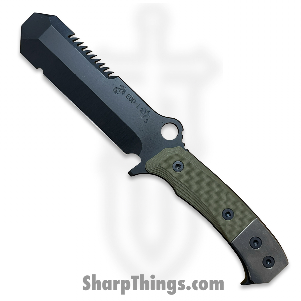 e3754ee3-893b-4ed8-903e-066c579bc558_MK0743PQ-10KO-SPQ3-Q4_1.jpg Medford Knife and Tool - MK0743PQ-10KO-SPQ3-Q4 - USMC EOD - Fixed Blade Knife - 3V DLC Multi Tool - G10 - OD Green - Image 1