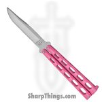 Bear & Son - BC114PK - Butterfly - Balisong - 440 SS Satin Clip Point - Powder Coated Zinc - Pink