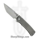 Chaves Knives - ST-RT-SWTI-BF - Rendencion Street Framelock - Folding Knife - M390 Stonewash Tanto - Titanium - Stonewash