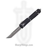 Microtech - 119-10S - Ultratech Hellhound Signature Series - OTF Auto - Elmax, M390, 204P Stonewash Tanto - 6061-T6 Aluminum - Black
