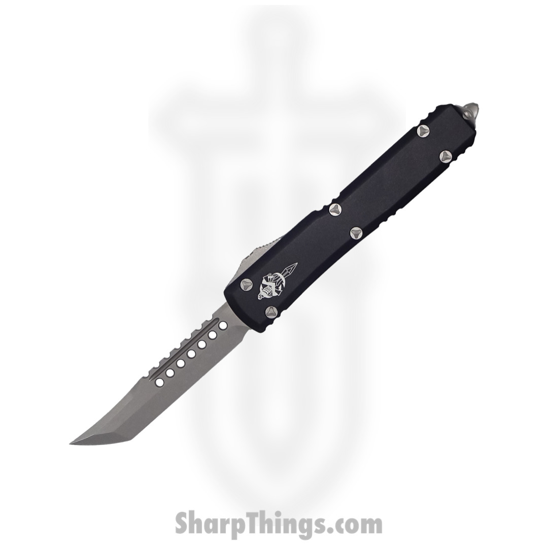 e42fec77-7d96-4bbb-b4c0-a2b8d52505c2_119-10S_1.jpg Microtech - 119-10S - Ultratech Hellhound Signature Series - OTF Auto - Elmax, M390, 204P Stonewash Tanto - 6061-T6 Aluminum - Black - Image 1