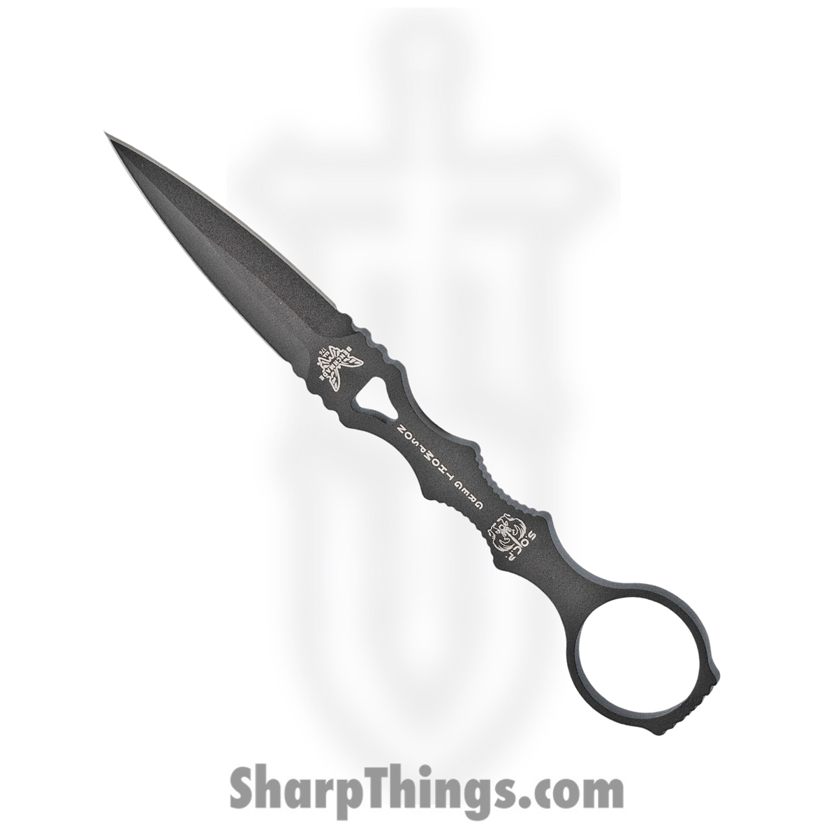 e43ca181-d79e-4903-b44b-3d2a0a417ac7_176BK_1.jpg Benchmade - 176BK - SOCP - Fixed Blade Knife - 440C SS Coated Dagger - Skeletonized - Black - Image 1