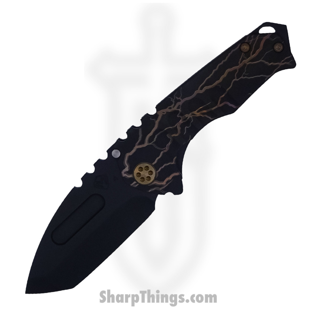 e4f76074-f4be-4416-a981-676ea94239ce_MK0294PT-30PV-T1C1-BP_1.jpg Medford Knife - MK0294PT-30PV-T1C1-BP - Genesis "T" Tanto Edge Folder - S45VN PVD - Bronze Lightning Bolt - Image 1