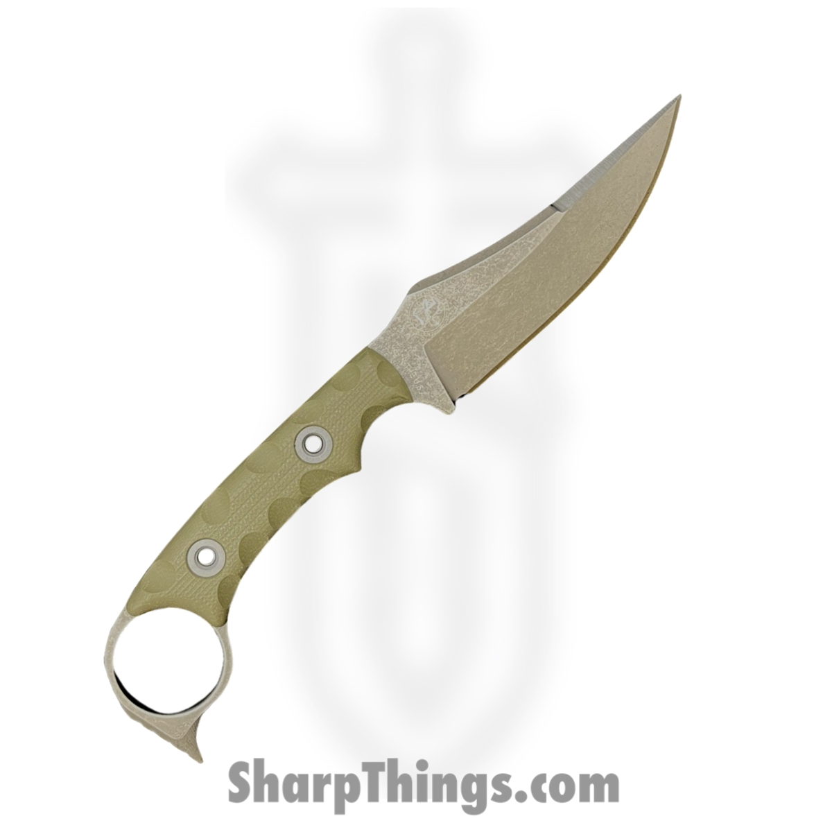 e562b189-32b9-471e-b5b5-04a6e2bd2472_GidV3MicODgr_1.jpg T.Kell Knives - GidV3MicODgr - Gideon V3 - Fixed Blade Knife - Nitro V Coated Trailing Point - Micarta - OD Green - Image 1