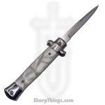 Steel River Knives - SBOTF11ITMP - Magnum – 11” Italian Stiletto OTF Automatic Knife – 440 Bayonet - MOP