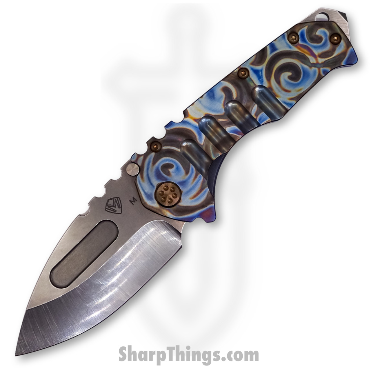 e5efe14a-8983-424e-b799-27247bce92cd_MK012MTD-03A2-T1CF-BN_1.jpg Medford Knife - MK012MTD-03A2-T1CF-BN - Praetorian "T" Drop Point Folder - Magnacut Tumbled - "Starry Night Blue" - Image 1