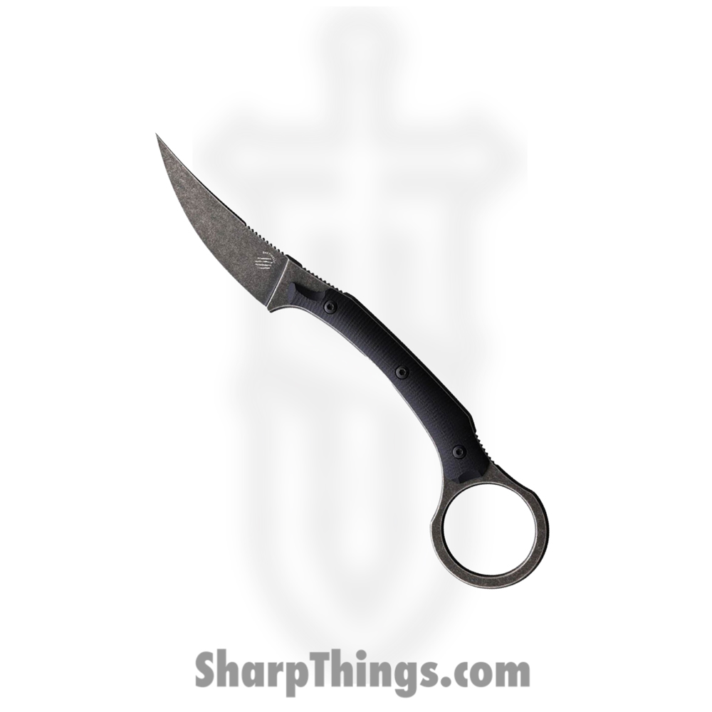 e653374b-c09d-4a0e-8fbb-254a44a482f7_BAS248_1.jpg Bastinelli Creations - BAS248 - Dopamine - Fixed Blade Knife - M390 Black Stonewash Trailing Point - Black - Image 1
