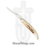 Case Cutlery - CA71229 - Small Texas Toothpick - Folding Knife - Tru-Sharp Surgical Stainless Steel Mirror Polished Long Clip Point - Fluted India Stag - Brown