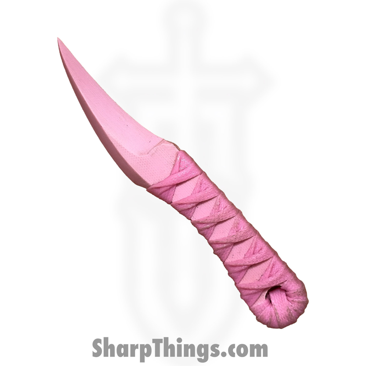 e7291a7c-079d-4673-9e54-720766db6fd9_RCGKLPK_1.jpg Revenant Corps - RCGKLPK - Grackle - Fixed Blade Knife - G-10 Coated Hawkbill - Tsukomaki Wrap - Pink - Image 1