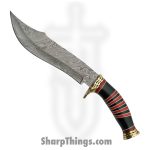 Damascus - DM1056 - Bowie - Fixed Blade Knife - Damascus Bowie - Laminated Wood - Black Red