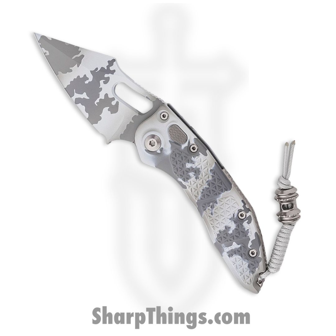 e7303231-f96d-466b-bb78-baa16fbeebfe_169-1ACS_1.jpg Microtech - 169-1ACS - Stitch - Automatic Knife - Artic Camo Spear Point - 6061-T6 Aluminum - Artic Camo - Image 1
