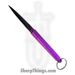 VOC - P-15947-PP - Kubotan Keychain Hidden Knife - Stainless Steel Black - Aluminum - Purple
