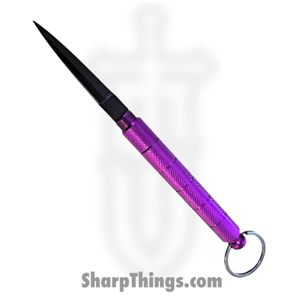 e783460a-384b-4fb7-87bc-fdd293a125d3_P-15947-PP_1.jpg VOC - P-15947-PP - Kubotan Keychain Hidden Knife - Stainless Steel Black - Aluminum - Purple - Image 1