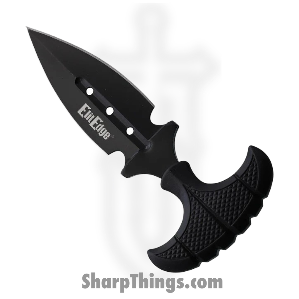 e7b16b78-f8ac-41a4-b9c4-219535db111a_EE20641BK_1.jpg ElitEdge - EE20641BK - Push Dagger - Fixed Blade Knife - 440 SS Coated Dagger - Nylon - Black - Image 1