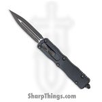 Microtech - 225-10AP - Dirac D/E - OTF Auto - Apocalyptic Dagger - 6061-T6 Aluminum - Black