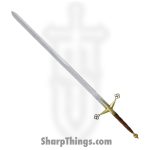 Factory X - FXSN612 - Twisted Hilt Claymore - Fixed Blade Knife - Carbon Steel Polished - Wood - Brown