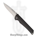 Bastion - BSTN11 - Partizan - Folding Knife - D2 Stonewash Drop Point - Carbon Fiber Titanium - Black Gray