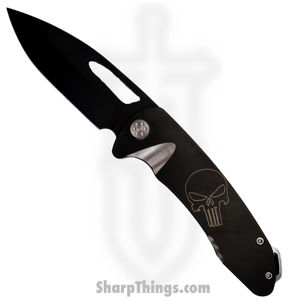 e887c376-f81b-43f1-b5b1-cd1beab70e6f_MK038SPQ-30PV-TSCS-BN_1.jpg Medford Knife - MK038SPQ-30PV-TSCS-BN - On Belay Folder "Punisher" - S35VN - Ti - Black - Image 1