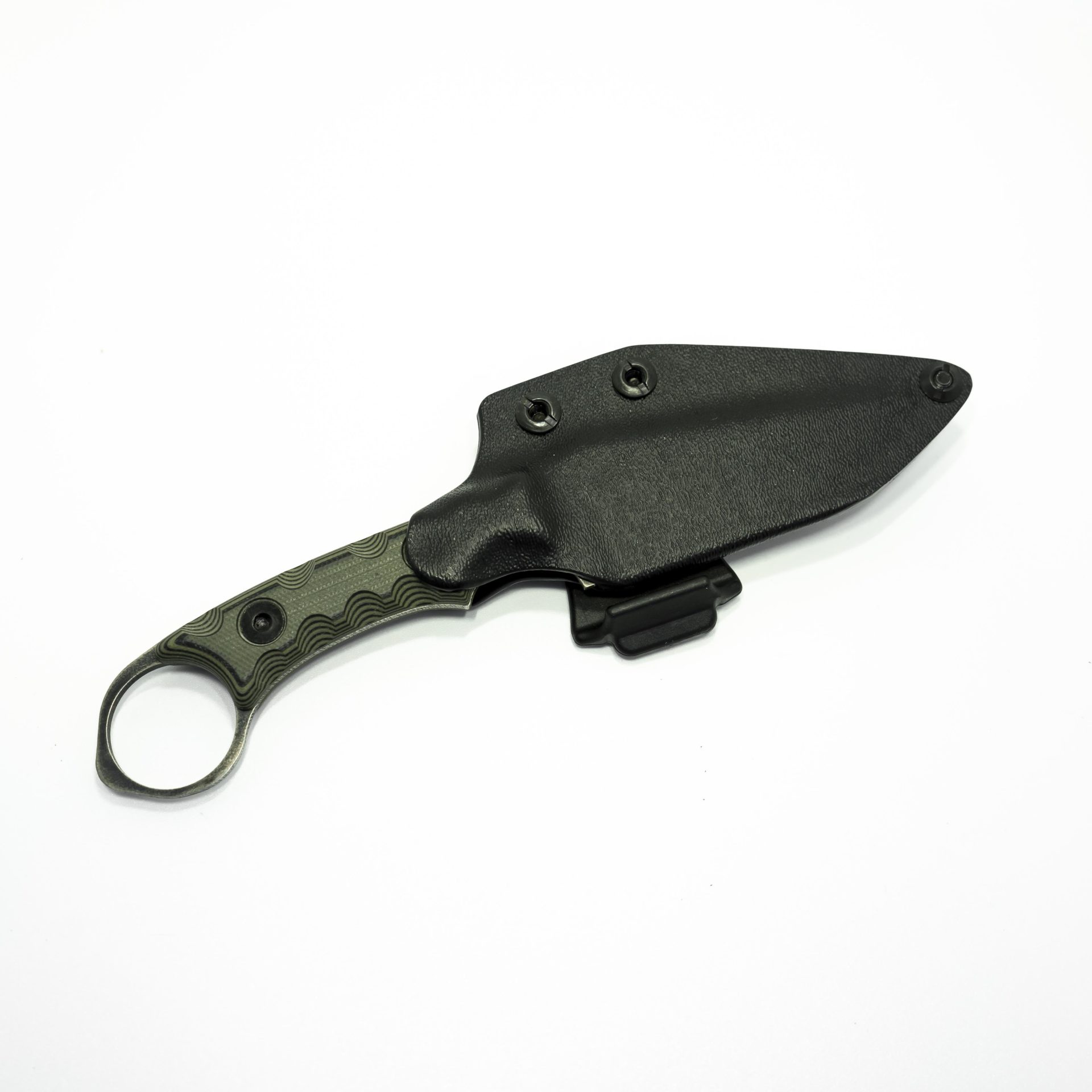 e89fde80-6694-4339-abb8-52c31e513ff2_NgtStlkWDGG_1.jpg T.Kell Knives - NgtStlkWDGG - Nightstalker - Fixed Blade Knife - 1095 Nickle Boron Coated Clip Point - G10 - Woodland Premium Grenade Grip - Image 1