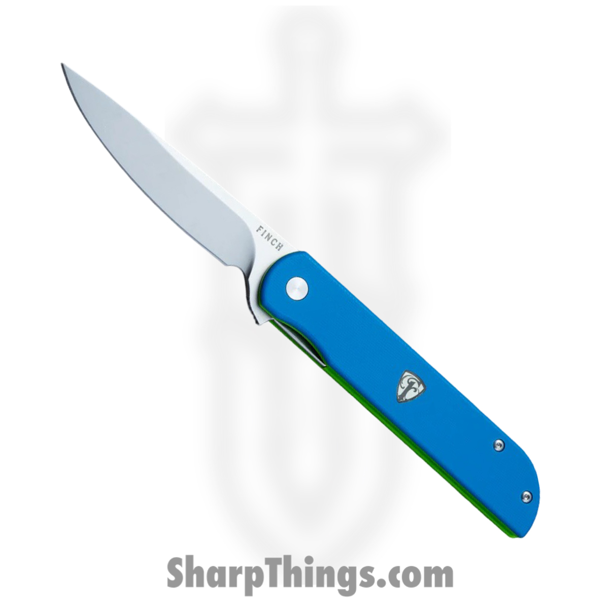 e8a81187-c487-410a-9b4f-e8f69f5fc1f3_CM008015_1.jpg Finch Knife Co. - FKCM008015 - Cimarron - Folding Knife - 14C28N Blasted Drop Point - G10 - Blue Green - Image 1