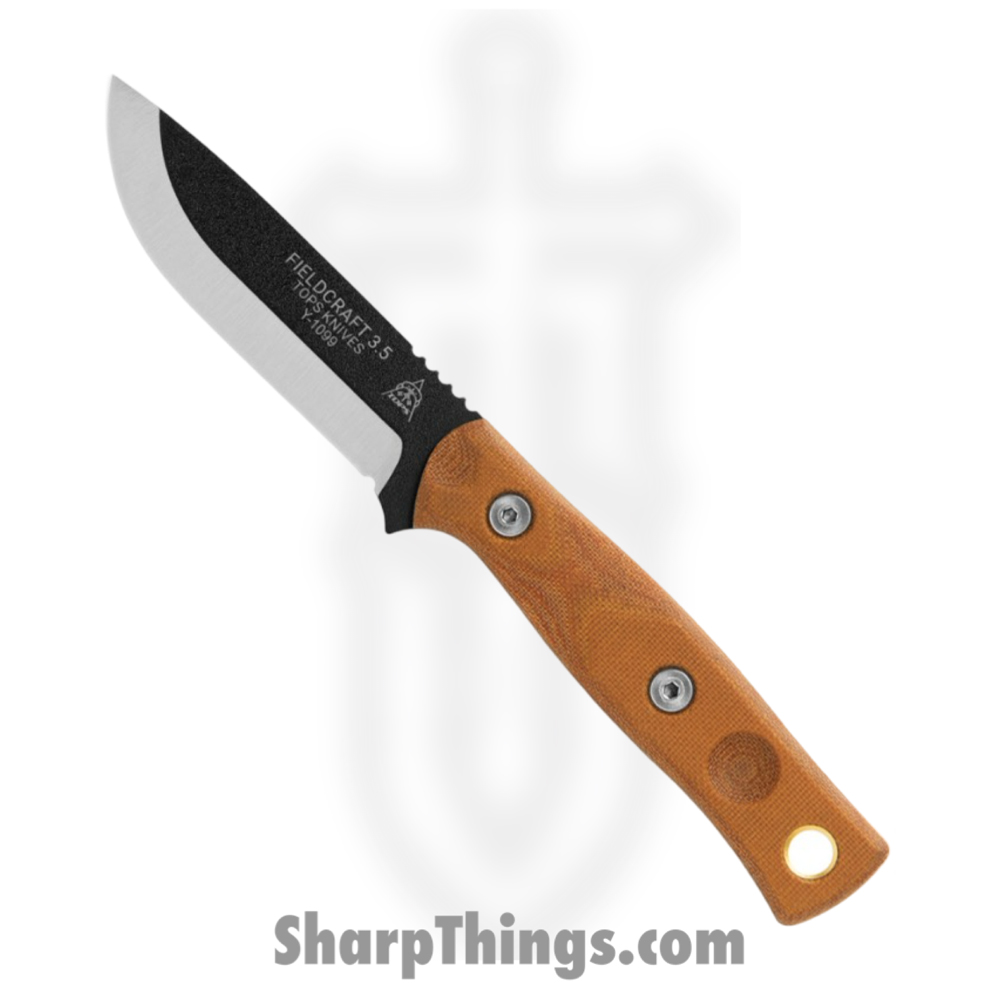 e903c05e-581b-4016-b684-f99e21bbd85c_TPMBROS01SF_1.jpg Tops - TPMBROS01SF - Fieldcraft - Fixed Blade Knife - 1095 HC Two Tone Drop Point - Micarta - Tan - Image 1