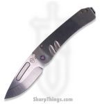 Medford Knife - MK0334TD-01TM-TFCF-Q4 - Midi Marauder Drop Point Folder - Tumbled S45VN Titanium