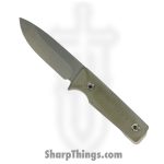 Medford Knife and Tool - MK1203TQ-10LE-SPQ3-Q4 - The San PS - Fixed Blade Knife - 3V Tumbled Drop Point - G10 - OD Green