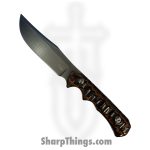 Something Obscene Co. - SO2 - One off Custom - Fixed Blade Knife - CPM MagnaCut Acid Etch Stonewash Clip Point - Dymalux - Orange Green Brown